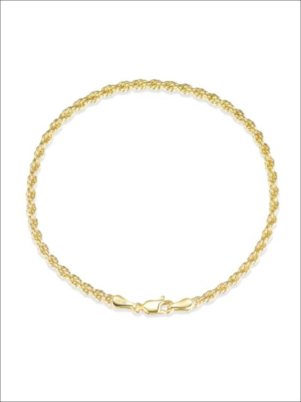 14K Gold Filled Twisted Rope Chain Bracelet 3.0mm Link
